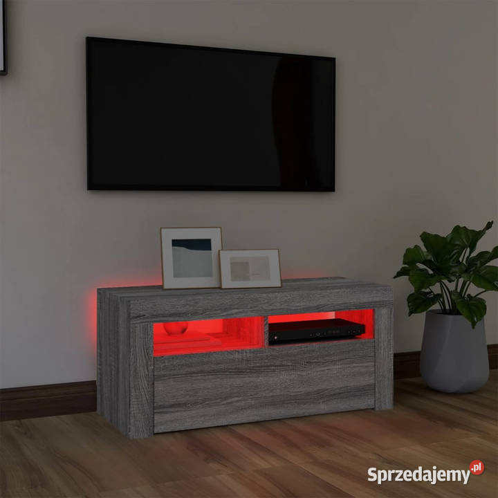 Szafka pod TV z oświetleniem LED szary dąb Warszawa