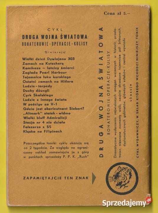 ŻÓŁTY TYGRYS LUDZIE Z INNEGO ŚWIATA 1958 Łódź