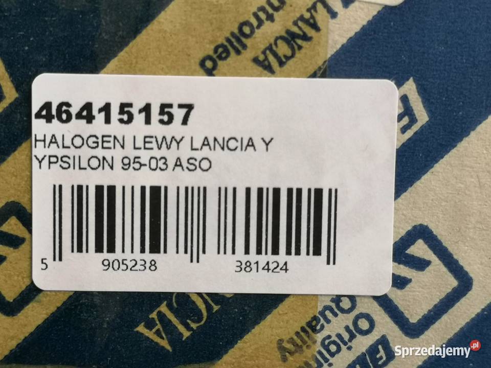 LAMPA HALOGEN LEWY LANCIA Y 19952003 46415157 Światła do jazdy dziennej DRL