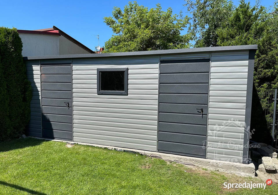 SCHOWEK DOMEK OGRODOWY 6m x 2m spad tył drzwi 2x Chojnice