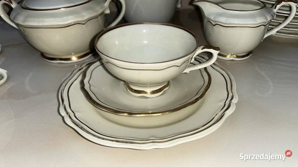 Serwis na 9 osób Hackefors Szwecja Ręcznie Porcelana i szkło pomorskie Gdańsk sprzedam