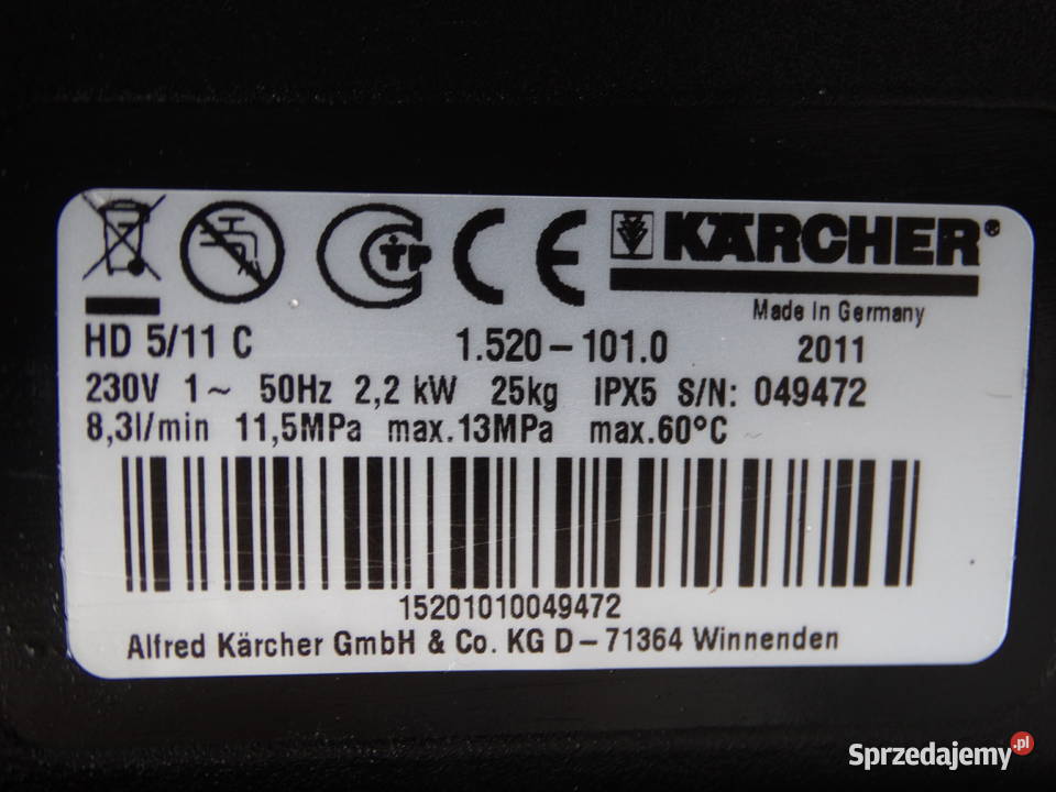 Myjka Ciśnieniowa Karcher HD 511 C mosiężna Radom