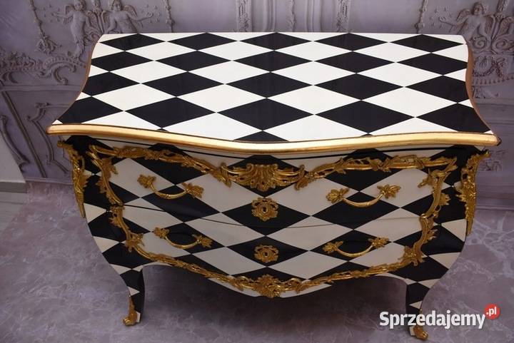 Królewska Biało Czarna Komoda Vintage Szafa Kraków