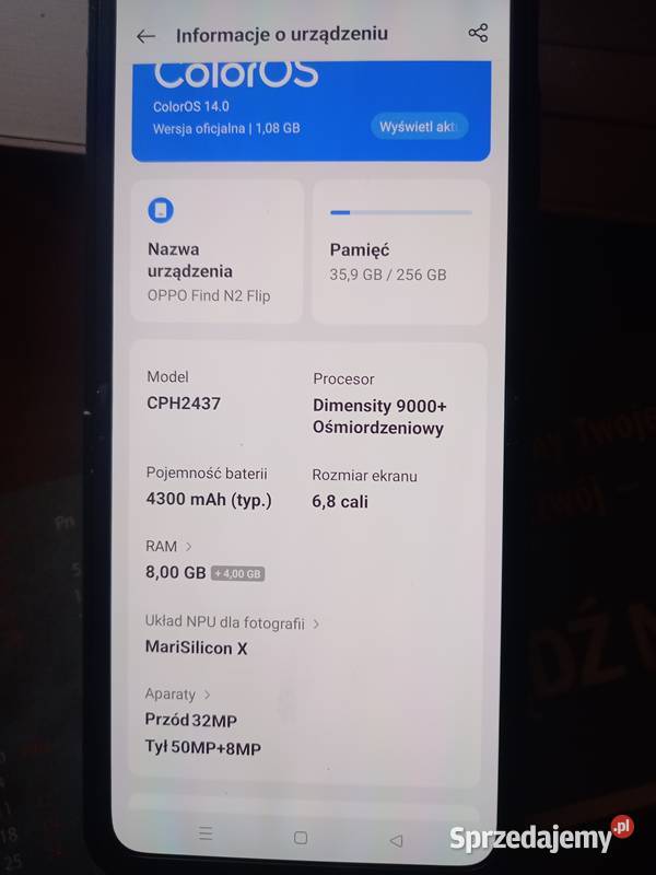 Smartfon Oppo Find n2 flip 8256GB łódzkie Andrespol