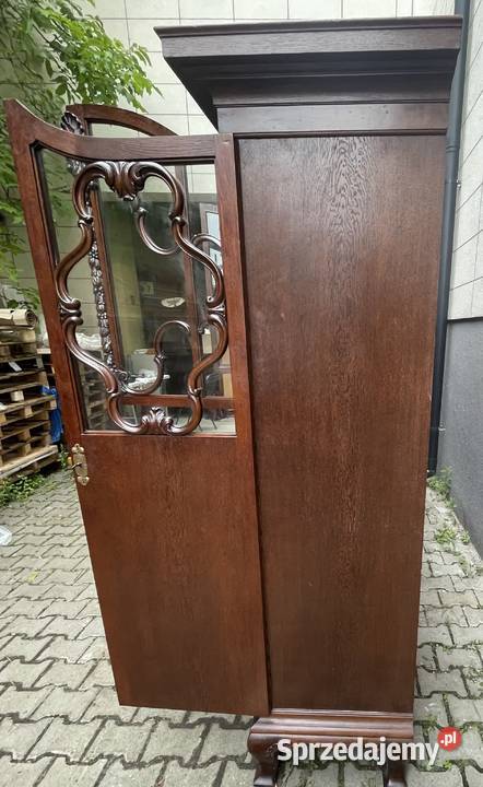 Kredens międzywojenny Art Deco lite drewno