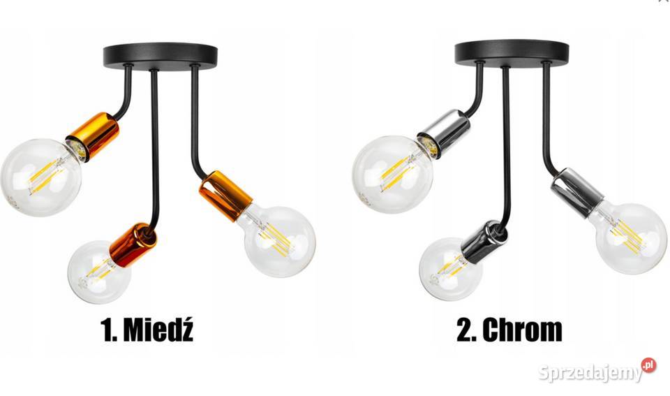 LAMPA SUFITOWA PLAFON ŻYRANDOL LOFT potrójna