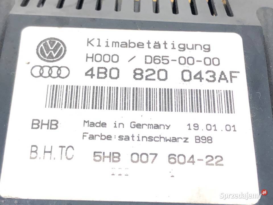 PANEL STEROWANIA NAWIEWU AUDI A6 C5 4B0820043AF sprzedam