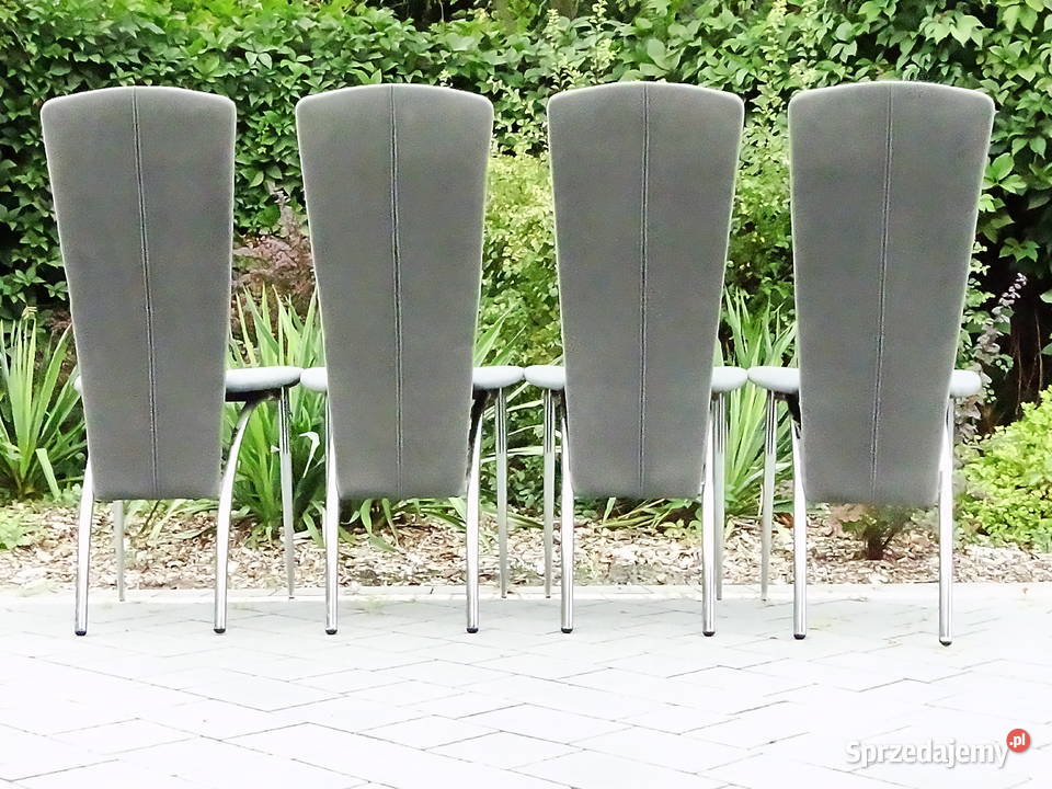 Krzesła 4 kolor grafit stal nierdzewna niklowana Krzesła Biłgoraj