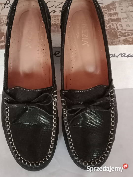 Mokasyny skórzane Venezia 24cm Łódź