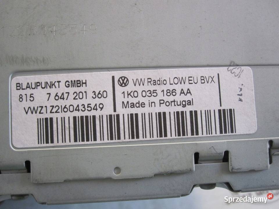 VW GOLF VI 09r radio CD 1K0035186AA 7647201360 Kielce