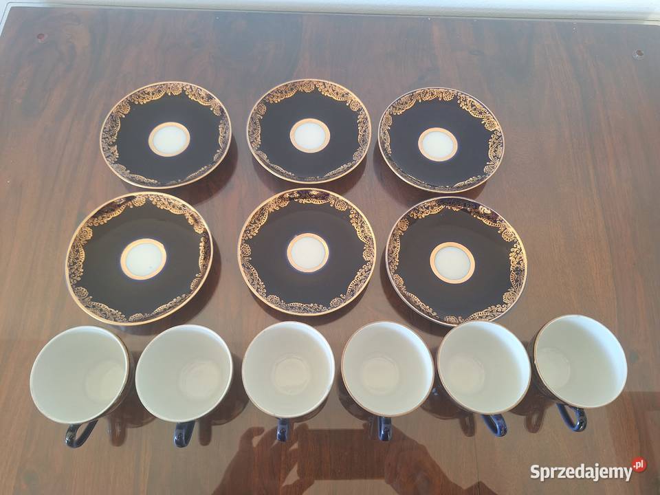 Łomonosow Filiżanka Duo Kobalt Złocenia o ZSRR 6 pomorskie Gdańsk