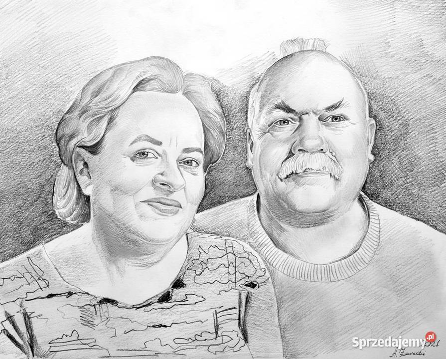 Portret na zamówienie ze zdjęć ołówkiem A3 B3 A2 sprzedam