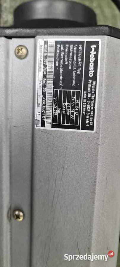 Ogrzewanie Postojowe Webasto HL24 24V 18w 24kw Swadzim