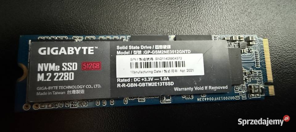 Dysk m2 PCIe Gigabyte 512GB GPGSM2NE3512GNTD Brwinów