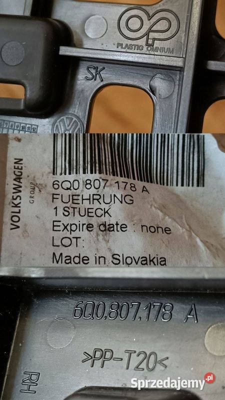 VW POLO IV ŚLIZG MOCOWANIE ZDERZAKA PRAWY PRZÓD Pozostałe Pleszew