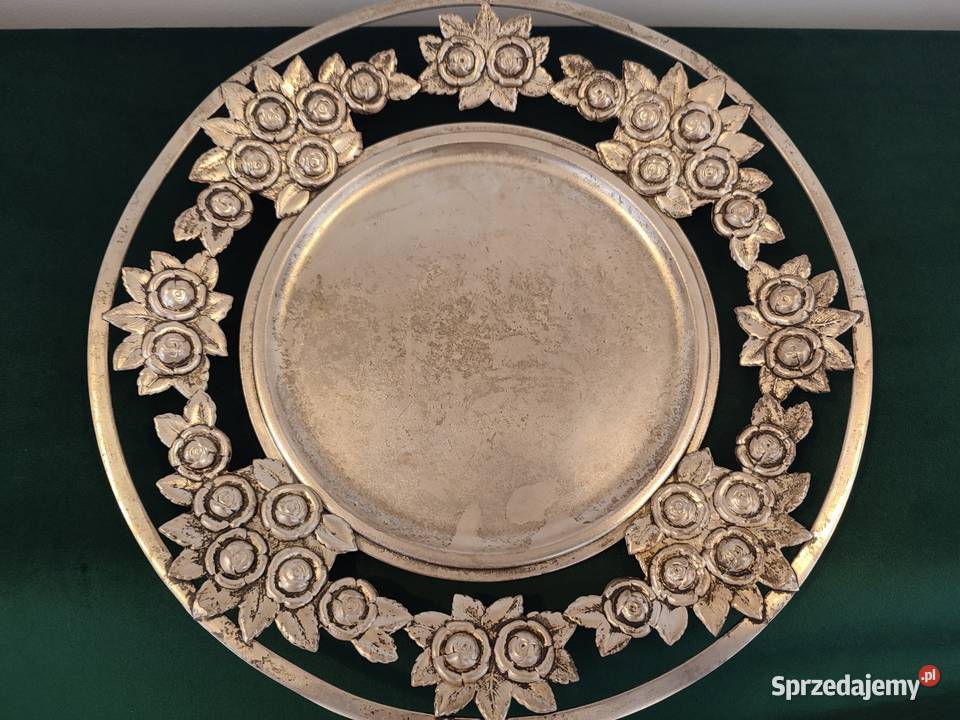 Piękna patera plater posrebrzana ażurowa Łódź