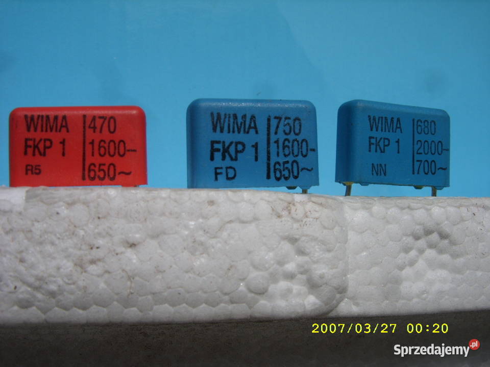 Kondensator FKP 1 750 pF 1600V 650V zm WIMA nowe Wołów