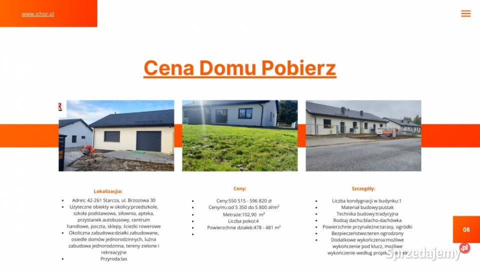 Dom Starcza Brzozowa 30 ICHOR Deweloper śląskie