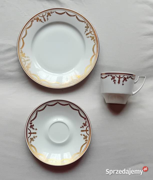 Trio śniadaniowe porcelana Pinkenhammer Koźminek