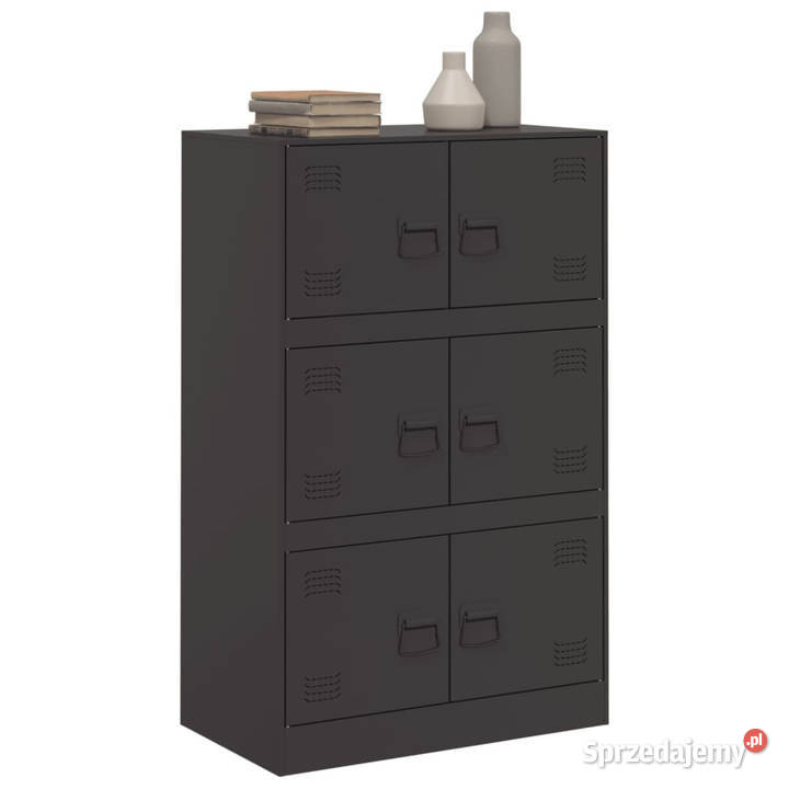 Szafka boczna czarna 67x39x107 stal WM841655 Warszawa
