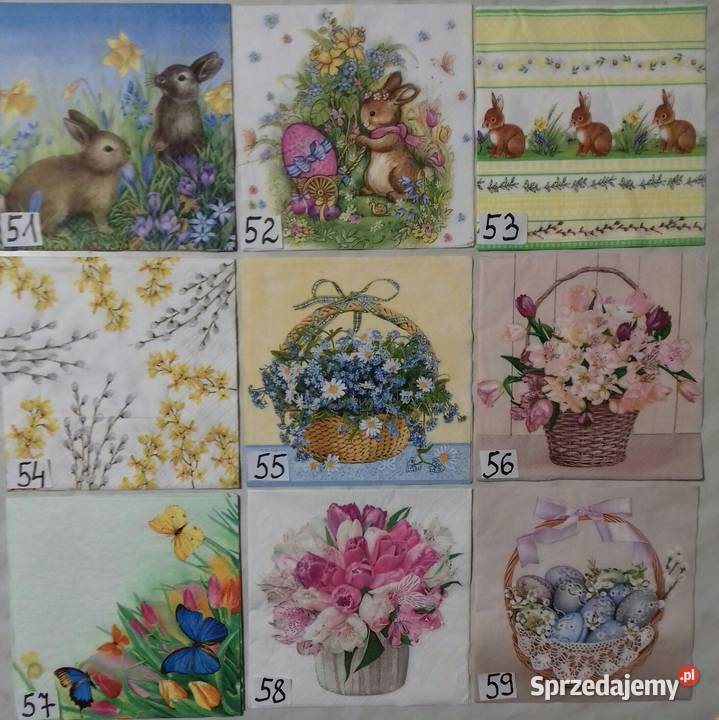 Serwetki decoupage świąteczne Wielkanoc mazowieckie Laskowiec sprzedam