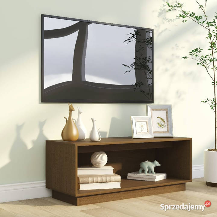 Szafka pod TV miodowy brąz 90x35x35 lite drewno Warszawa