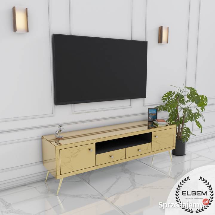 ZŁOTA LUSTRZANA SZAFKA RTV GLAMOUR NOELLE GOLD Radom