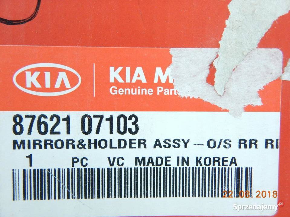 WKŁAD LUSTERKA KIA PICANTO 0911 ORYGINAŁ lubelskie sprzedam