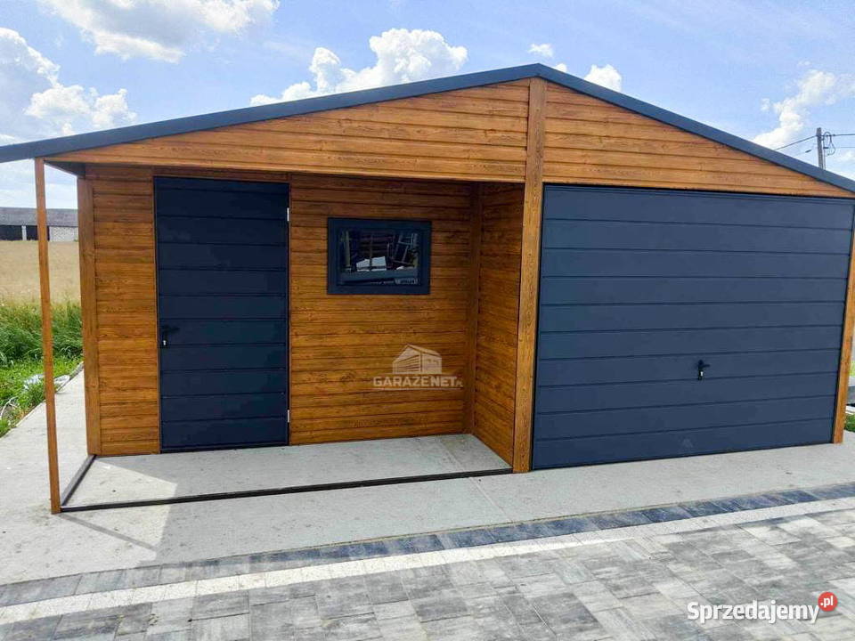 GARAŻ BLASZANY 6m x 6m DWUSPAD BRAMA DRZWI OKNO małopolskie Łapanów