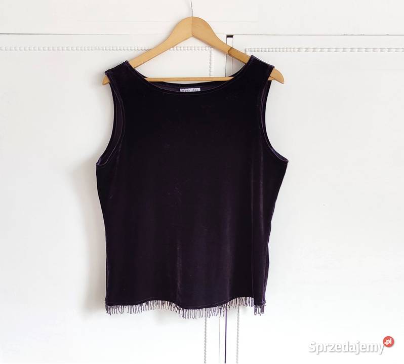 Vintage top Satsuma of London bluzka welurowa niebieski zachodniopomorskie