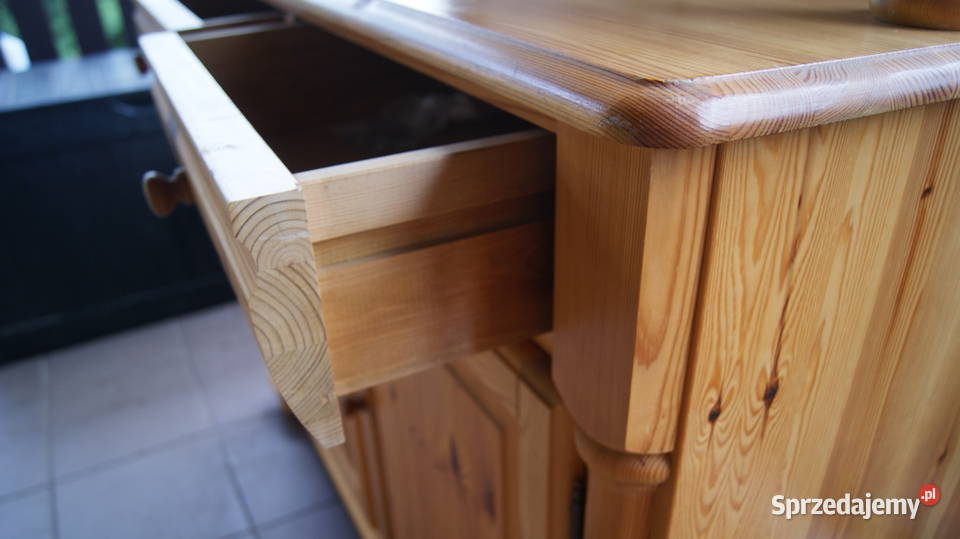 Kredens sosnowy oszklony SKANDYNAWSKI Duży 49cm Szafy, regały, półki Dobroszyce