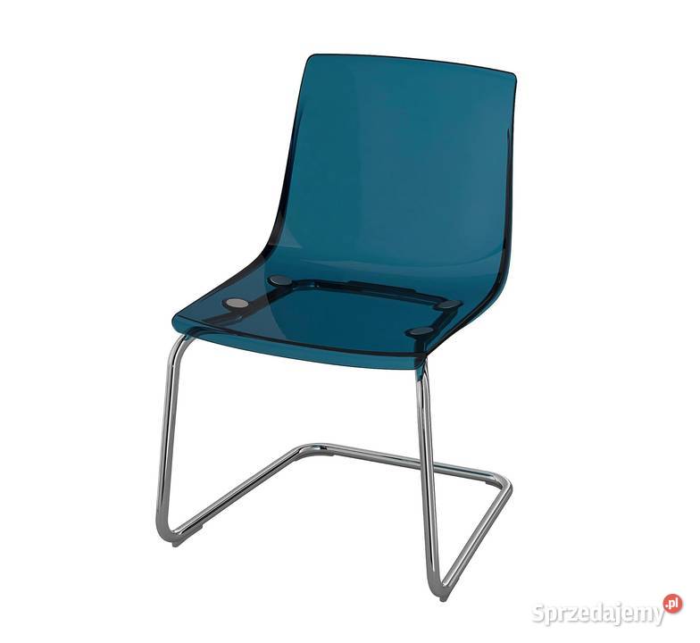 KRZESŁO IKEA TOBIAS niebieskie przezroczyste wielkopolskie Kalisz