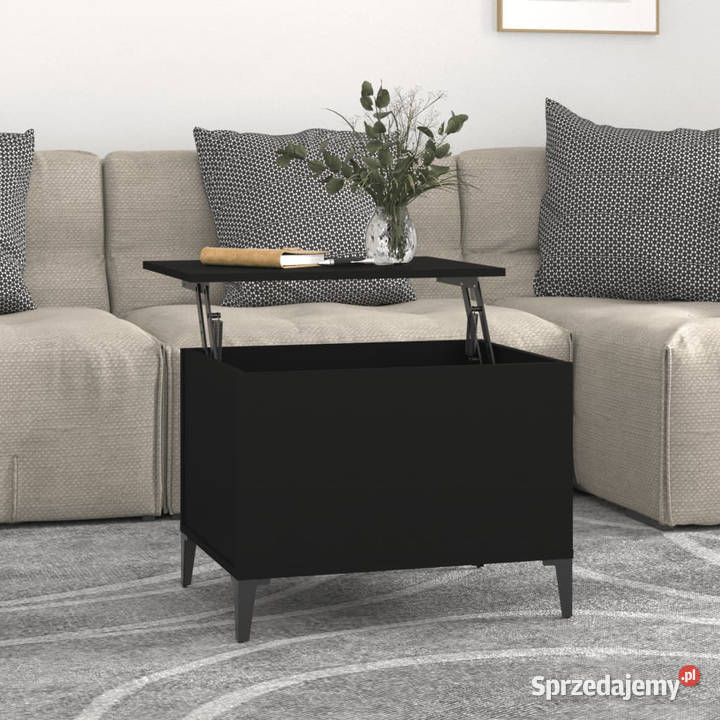 Stolik kawowy czarny 60x445x45 materiał Warszawa