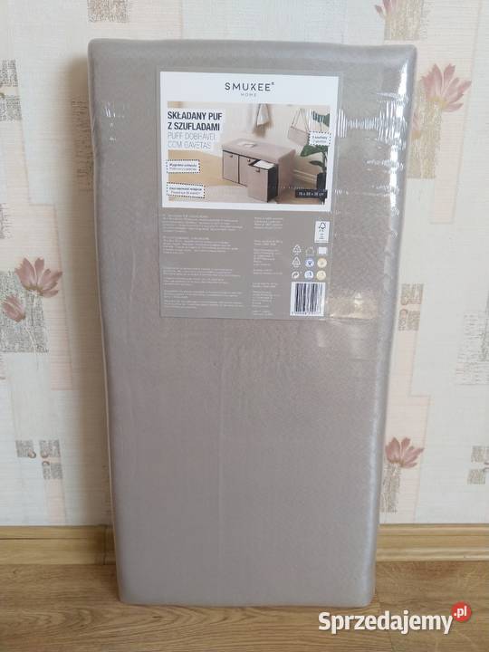 NAJTANIEJ Składany Puf Ze Schowkami 3 Szufladami