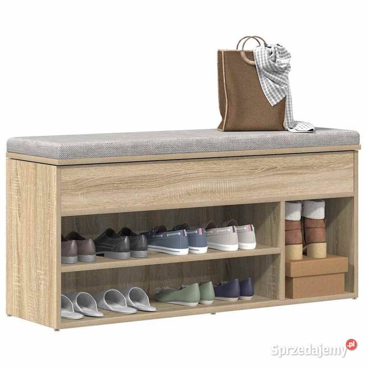 Ławka na buty dąb sonoma 102x305x45 materiał