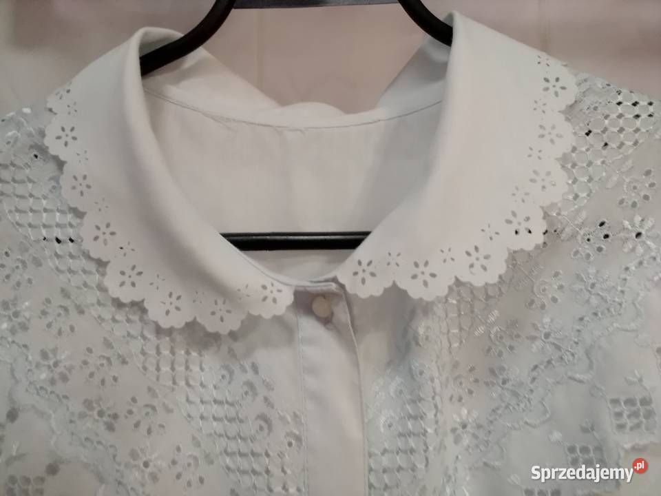 Bluzka damska z kołnierzykiem haftowana Bluzki i koszule Łódź sprzedam