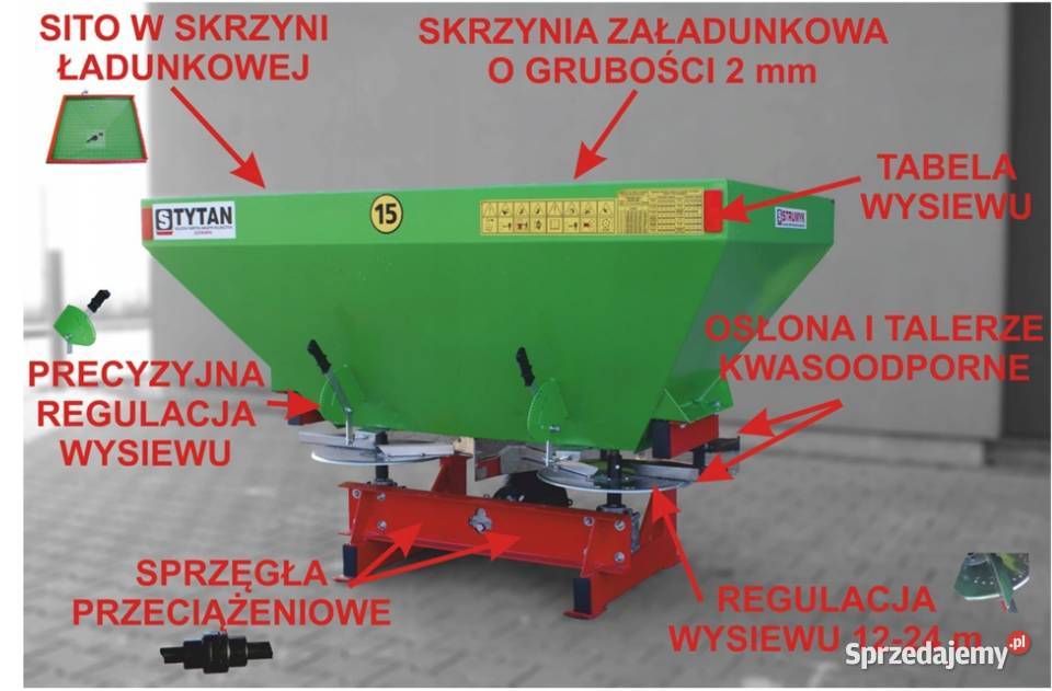 Rozsiewacz do nawozów TYTAN dwutarczowy STRUMYK Pozostałe Końskie sprzedam