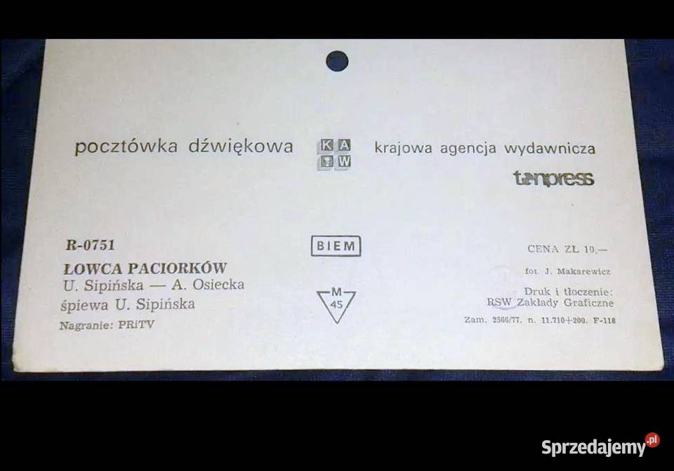 Pocztówka dźwiękowa Łowca paciorków śpiewa U Chełm