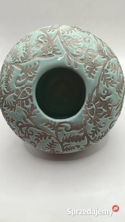 Wazon ceramiczny ornamentowy częściowo Zamość