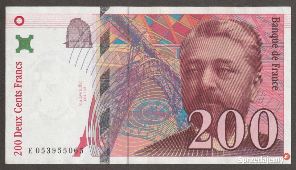 Francja 200 franków 1997 Gustaw Eiffel stan 2 Łódź