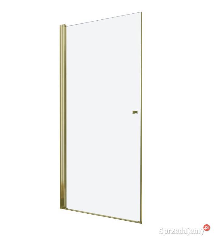 Drzwi prysznicowe złote uchylne 70 80 90 GOLD