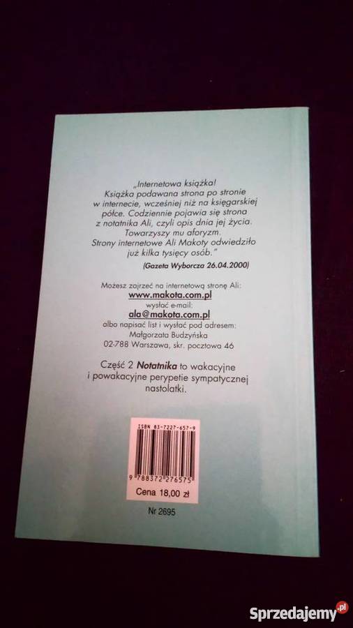 Ala Makota Notatnik sfAla Makota rustrowanej Rok wydania 2000 Wrocław