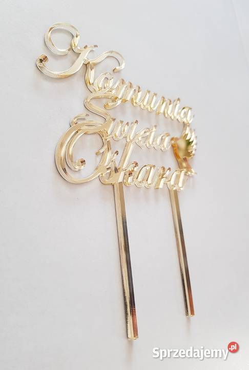 Topper komunia złoty imię dziecka Częstochowa