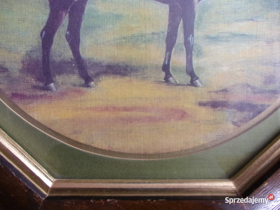 stary cenny obraz z początku XXw Dżokej na Warszawa