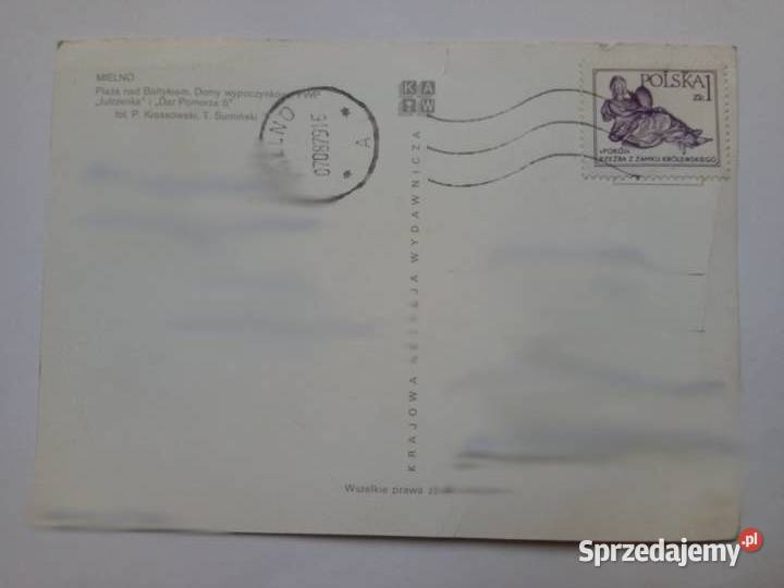 Pocztówka Mielno 1979r PRLu Znaczek Dąbrowa Górnicza