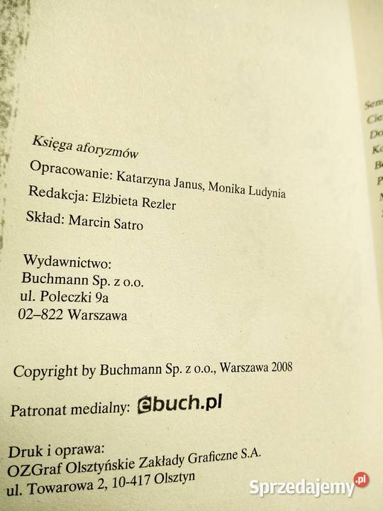 Księga aforyzmów unikatowe książki kolekcje Antykwariat Warszawa