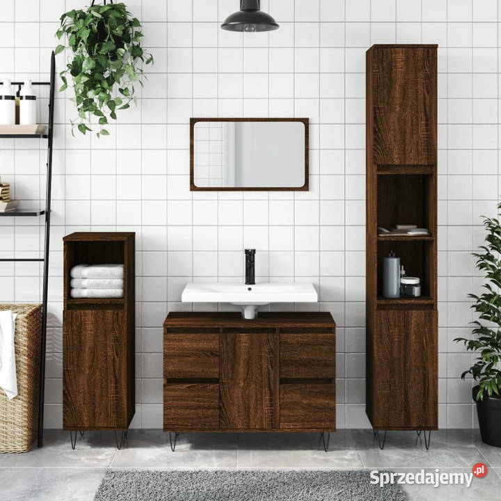 Szafka łazienkowa brązowy dąb 80x33x60 WM831659 Warszawa