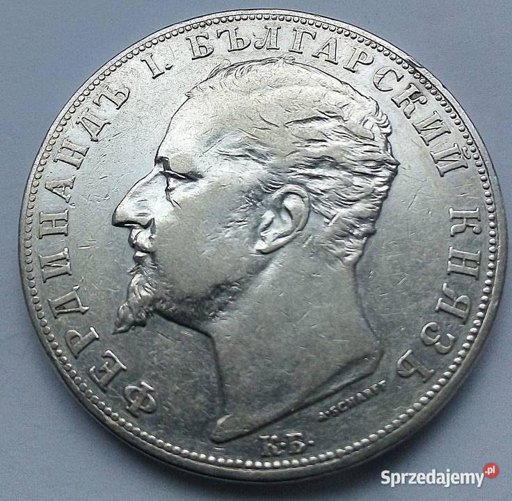 BUŁGARIA5 LEWA 1894 r SREBRO 0900FERDYNAND Legionowo sprzedam