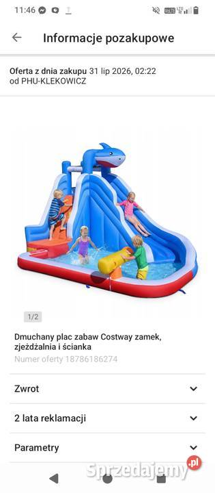 Zamek dmuchany z basenem Dzikowo sprzedam