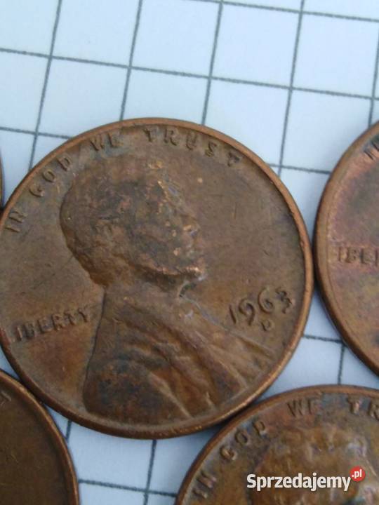 Lot monet obiegowych 1 cent lincoln usa lata Żary